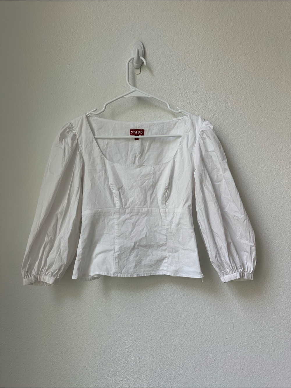 White STAUD Square-Neck Puff Sleeve Top - Women's